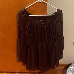 Essentials by Milano Women's Blouse in Deep Brown